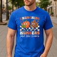 Crunching Numbers Just Like Leaves Pumpkin Fall Teacher Men's Casual T-Shirt Royal Blue