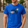 Cut Music Teacher Shirt With a Piano Keys Notes And Flowers Men's Casual T-Shirt Royal Blue Cut Music Teacher Shirt With a Piano Keys Notes And Flowers Men's Casual T-Shirt Royal Blue