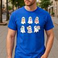 Cute Boo Ghost Reading Books Halloween Librarian Teacher Kid Men's Casual T-Shirt Royal Blue Cute Boo Ghost Reading Books Halloween Librarian Teacher Kid Men's Casual T-Shirt Royal Blue