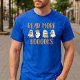 Cute Booooks Ghost Read More Books Teacher Halloween Men's Casual T-Shirt Royal Blue Cute Booooks Ghost Read More Books Teacher Halloween Men's Casual T-Shirt Royal Blue