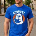 Cute Ghost Book Reading Books Lover Retro Halloween Teacher Men's Casual T-Shirt Royal Blue Cute Ghost Book Reading Books Lover Retro Halloween Teacher Men's Casual T-Shirt Royal Blue