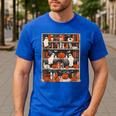 Cute Ghost Book Reading Books Lover Spooky Teacher Halloween Men's Casual T-Shirt Royal Blue