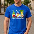 Cute Gnomes Teach Love And Inspire Back To School Teacher Men's Casual T-Shirt Royal Blue