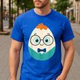 Cute Good Egg Teacher Halloween Costume Food Group Men's Casual T-Shirt Royal Blue