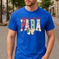 Cute Santas Favorite Para Christmas Paraprofessional Teacher Men's Casual T-Shirt Royal Blue