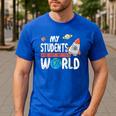 Cute Teacher My Students Are Out Of This World Space Men Women Kids Men's Casual T-Shirt Royal Blue
