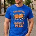 Cute Thanksgiving Teacher Thankful For My Sweetie Pies Mom Men's Casual T-Shirt Royal Blue Cute Thanksgiving Teacher Thankful For My Sweetie Pies Mom Men's Casual T-Shirt Royal Blue