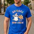 Daycare Boo Crew Groovy Halloween Floral Ghost Kid Teacher Men's Casual T-Shirt Royal Blue Daycare Boo Crew Groovy Halloween Floral Ghost Kid Teacher Men's Casual T-Shirt Royal Blue