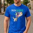 Dino Para Professional Teacher Collection T-Rex Dinosaur Paraeducator Assistant Teacher Men's Casual T-Shirt Royal Blue Dino Para Professional Teacher Collection T-Rex Dinosaur Paraeducator Assistant Teacher Men's Casual T-Shirt Royal Blue