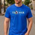 Disney Mickey Mouse Thumbs Up Best Teacher Ever Teacher Men's Casual T-Shirt Royal Blue