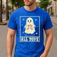 All Done Sign Language Ghost Speech Pathology Teacher Men's Casual T-Shirt Royal Blue All Done Sign Language Ghost Speech Pathology Teacher Men's Casual T-Shirt Royal Blue