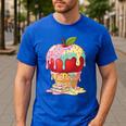 Dripping Apple Ice Cream Cone Cute Teacher Appreciation Men's Casual T-Shirt Royal Blue Dripping Apple Ice Cream Cone Cute Teacher Appreciation Men's Casual T-Shirt Royal Blue