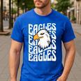 Eagles School Sports Fan Team Spirit Teacher Parent Student Men's Casual T-Shirt Royal Blue