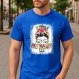 Early Head Start Life Messy Bun Back To School Teacher Women Men's Casual T-Shirt Royal Blue
