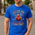Eat Kids Punctuation Saves Lives Thanksgiving Turkey Teacher Men's Casual T-Shirt Royal Blue Eat Kids Punctuation Saves Lives Thanksgiving Turkey Teacher Men's Casual T-Shirt Royal Blue