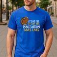 Lets Eat Kids Punctuation Turkey Thanksgiving Teacher Men's Casual T-Shirt Royal Blue Lets Eat Kids Punctuation Turkey Thanksgiving Teacher Men's Casual T-Shirt Royal Blue