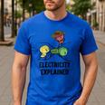 Electricity Explained Physics Nerd I Teacher School Men's Casual T-Shirt Royal Blue Electricity Explained Physics Nerd I Teacher School Men's Casual T-Shirt Royal Blue