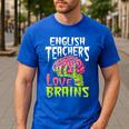English Teachers Love Brains Zombie Teacher School Halloween Men's Casual T-Shirt Royal Blue English Teachers Love Brains Zombie Teacher School Halloween Men's Casual T-Shirt Royal Blue