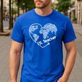 ESL Teacher ESOL Student Cute Heart Shape English Teacher Men's Casual T-Shirt Royal Blue