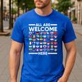 ESL Teacher All Are Welcome Here For Worlds Virtual Teachers Men's Casual T-Shirt Royal Blue
