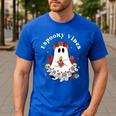 Espooky Vibes Maestra Halloween Spanish Mexican Teacher Men's Casual T-Shirt Royal Blue Espooky Vibes Maestra Halloween Spanish Mexican Teacher Men's Casual T-Shirt Royal Blue