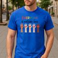 Everyone Is Welcome Here Idaho Teacher Men's Casual T-Shirt Royal Blue