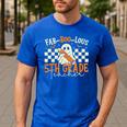 Fab Boo Lous 5th Grade Teacher Retro Ghost Spooky Halloween Men's Casual T-Shirt Royal Blue