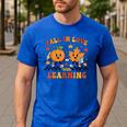 Fall In Love With Learning Teacher Student Autumn Pumpkin Men's Casual T-Shirt Royal Blue Fall In Love With Learning Teacher Student Autumn Pumpkin Men's Casual T-Shirt Royal Blue