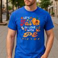 Lets Fall In Love With PE Teacher Thanksgiving Men's Casual T-Shirt Royal Blue Lets Fall In Love With PE Teacher Thanksgiving Men's Casual T-Shirt Royal Blue