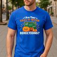 Are You Fall O Ween Directions Halloween Teacher Retro Men's Casual T-Shirt Royal Blue
