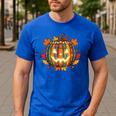 Fall Pumpkin Book Lover Spooky Librarian Teacher Halloween Men's Casual T-Shirt Royal Blue Fall Pumpkin Book Lover Spooky Librarian Teacher Halloween Men's Casual T-Shirt Royal Blue
