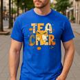 Fall Teacher Pumpkin Coquette Bow Autumn Classroom Men's Casual T-Shirt Royal Blue