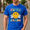 Fifth Grade Team Teachers Boys Girls Retro Smile 5th Grade Men's Casual T-Shirt Royal Blue