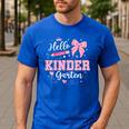 First Day Of School Teacher Girl Coquette Hello Kindergarten Men's Casual T-Shirt Royal Blue First Day Of School Teacher Girl Coquette Hello Kindergarten Men's Casual T-Shirt Royal Blue