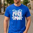 First Grade Coquette Bow Girls Teacher Team 1st Grade Squad Men's Casual T-Shirt Royal Blue First Grade Coquette Bow Girls Teacher Team 1st Grade Squad Men's Casual T-Shirt Royal Blue