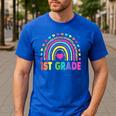 First Grade Rainbow Girls Boys Teacher Team 1st Grade Squad Men's Casual T-Shirt Royal Blue First Grade Rainbow Girls Boys Teacher Team 1st Grade Squad Men's Casual T-Shirt Royal Blue