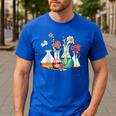 Floral Beakers Chemistry Lab Teacher Men's Casual T-Shirt Royal Blue Floral Beakers Chemistry Lab Teacher Men's Casual T-Shirt Royal Blue