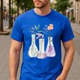 Flowers Test Tube Chemistry Student Science Teacher Women Men's Casual T-Shirt Royal Blue Flowers Test Tube Chemistry Student Science Teacher Women Men's Casual T-Shirt Royal Blue