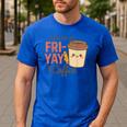 Friyay Teacher Coffee Friday School Cute Fri Yay Men's Casual T-Shirt Royal Blue