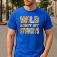 Fun Zoo Animal Print Teacher Shirts Wild About My Students Men's Casual T-Shirt Royal Blue Fun Zoo Animal Print Teacher Shirts Wild About My Students Men's Casual T-Shirt Royal Blue