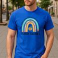 Future Teacher Cute Rainbow Leopard Teacher Outfit For Men Women Girls Kids Men's Casual T-Shirt Royal Blue