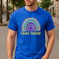 Future Teacher Rainbow Men's Casual T-Shirt Royal Blue