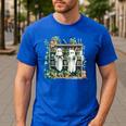 Ghost Plant Library Halloween Reading Books Teacher Vintage Men's Casual T-Shirt Royal Blue Ghost Plant Library Halloween Reading Books Teacher Vintage Men's Casual T-Shirt Royal Blue