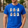 Ghost Reading Books Teacher Halloween Librarian Cute Boook Men's Casual T-Shirt Royal Blue Ghost Reading Books Teacher Halloween Librarian Cute Boook Men's Casual T-Shirt Royal Blue