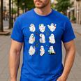 Ghost Science Teacher Chemistry Laboratory Halloween Costume Men's Casual T-Shirt Royal Blue Ghost Science Teacher Chemistry Laboratory Halloween Costume Men's Casual T-Shirt Royal Blue