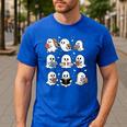 Ghosts With Books Library Halloween Men Women Kids Teacher Men's Casual T-Shirt Royal Blue