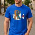 Ghosts Reading Books Teacher Halloween Librarian Boooks Men's Casual T-Shirt Royal Blue Ghosts Reading Books Teacher Halloween Librarian Boooks Men's Casual T-Shirt Royal Blue