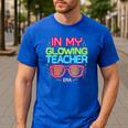 In My Glowing Teacher Era Groovy Colorful Bright Men's Casual T-Shirt Royal Blue