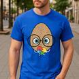 The Good Egg Teacher Halloween Costume Food Group Cute Men's Casual T-Shirt Royal Blue