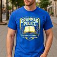 Grammar Police To Serve And Correct English Teacher Men's Casual T-Shirt Royal Blue